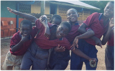 Six Boys from Bosco posing for the camera